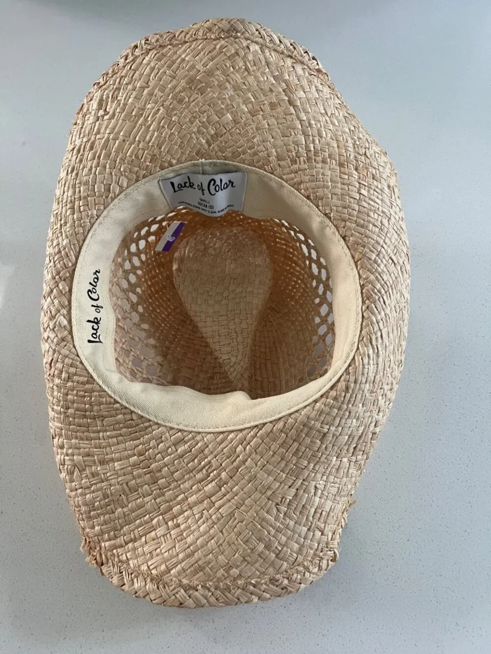LACK OF COLOR Raffia Seashells Cowboy Hat size S